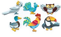 Eduplay puzzle magnétique jouet oiseaux - jeu éducatif en bois
