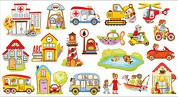 Eduplay magneetfiguren stad houten speelgoed voor magneetbord