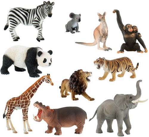 Eduplay speelset dierenfiguren - Zoo Play Figures Set van 10 stuks