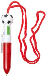 Meerkleurenpen voetbal balpen met koord - speelgoed uitdeelcadeau