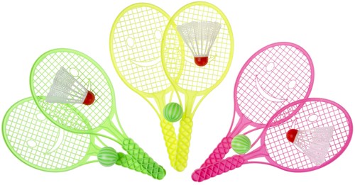 Duckiez tennis speelset voor kinderen met bal en shuttle - kleurrijk buitenspeelgoed