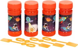 Bellenblaas ruimtevaart speelgoed set 4x50ml kinderfeestje uitdeelcadeau