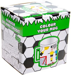 Kleur je eigen mok voetbal beker creatief wit voor kinderen cadeau