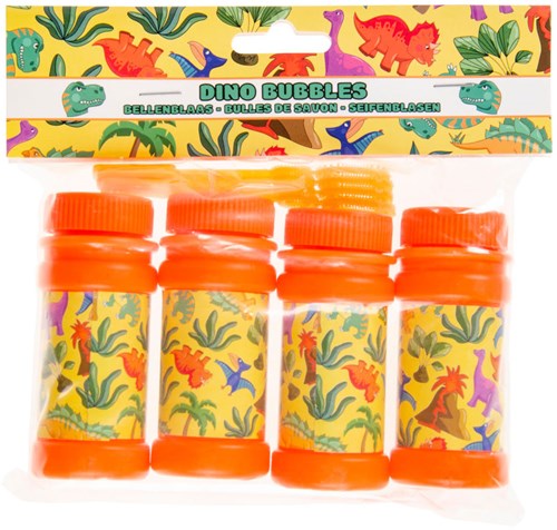 Bellenblaas dinosaurus speelgoed set 4x50ml uitdeelcadeautje