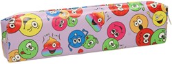 Etui lachgezicht kleurrijk school etui met smileys en rits