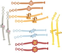 Bracelet animaux sauvages lot de 12 bracelets enfants colorés plastique
