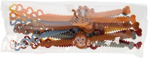 Bracelet animaux sauvages lot de 12 bracelets enfants colorés plastique-2