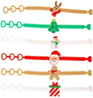 Bracelet Noël caoutchouc lot de 12 bracelets colorés pour enfants