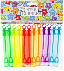 Bellenblaas ster uitdeelcadeautje traktatie 12 stuks multicolor