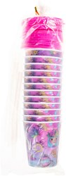 Beker met deksel en rietje prinses - drinkbeker set 12 stuks plastic