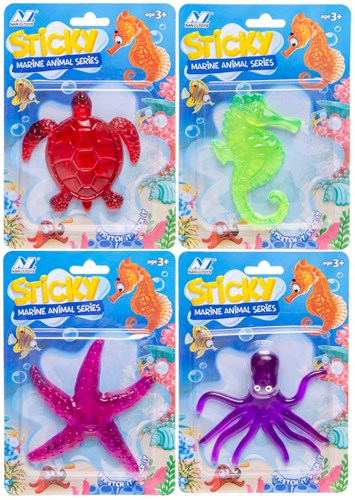 Jouet animal marin collant coloré - créatures océaniques adhésives