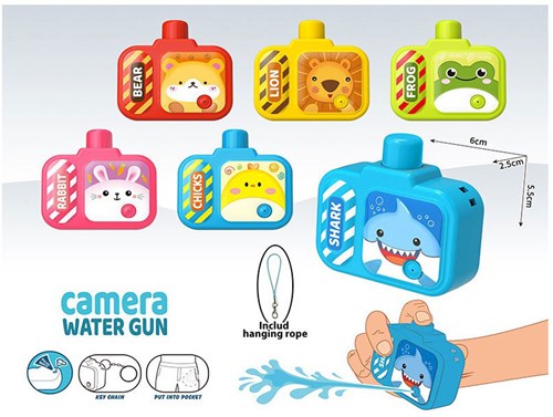 Duckiez pistolet à eau porte-clés appareil photo jouet motif animal-2