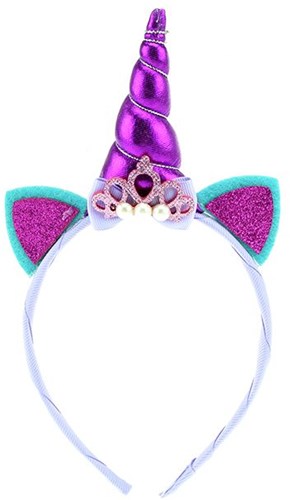 Diadème licorne violet accessoire cheveux enfants fantaisie-2
