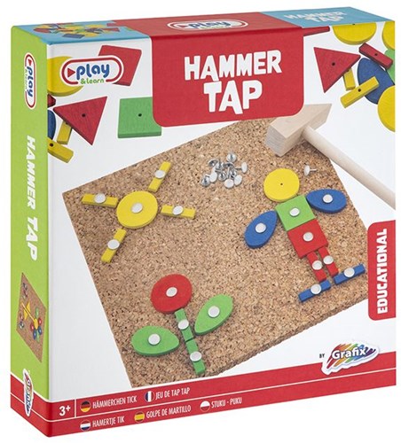 Creative Craft Group hamertje tik houten speelgoed set 74-delig voor kinderen