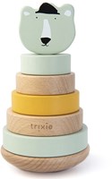 Trixie tour d'empilage en bois - jouet éducatif Mr. Polar Bear vert FSC-2