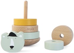 Trixie houten stapeltoren - educatief speelgoed Mr. Polar Bear groen FSC