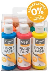 Creall peinture au doigt set - peinture lavable enfant 6x80ml naturel