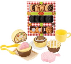 Speelset high tea speelgoed theepot koekjes cakejes kunststof