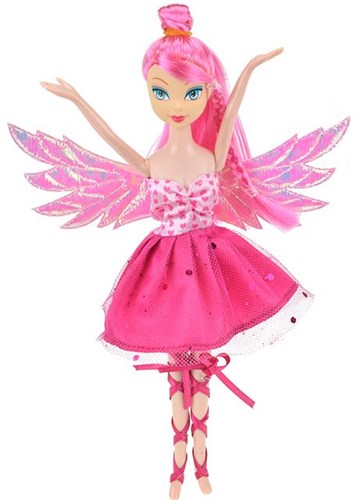Fee pop glittervleugels modepop roze speelgoed pop 22 cm-3