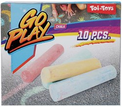 Toi-Toys stoepkrijt jumbo 10 stuks kleurrijk buitenspeelgoed