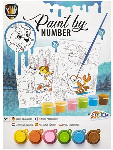 Grafix peinture par numéros animaux - kit de peinture pour enfants-3