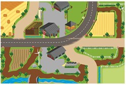 Speelkleed boerderij XXL 100x150cm - boerderij speelmat voor kinderen