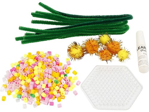 Creativ Company kit de fleurs créatif - coffret créatif avec perles et chenille-2