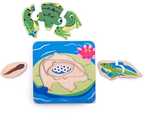 Bigjigs levenscyclus puzzel kikker-2