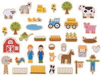BigJigs magnets de ferme en bois jouet - 35 pièces-2