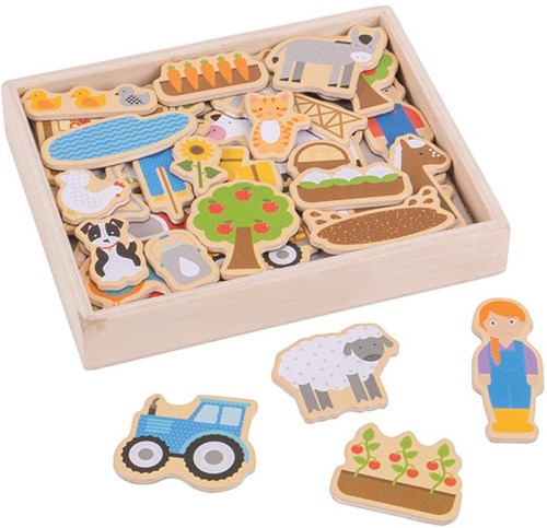 BigJigs magnets de ferme en bois jouet - 35 pièces