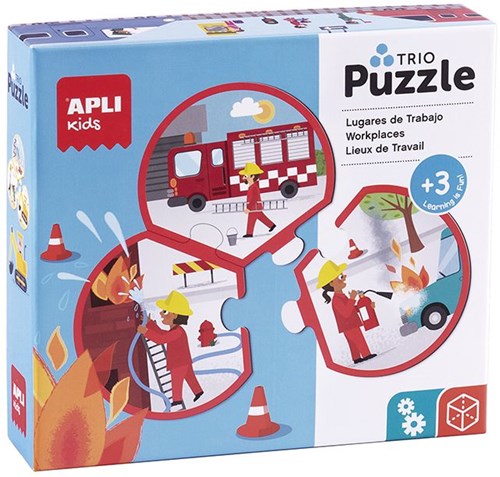 APLI Kids puzzel - beroepen en werkplekken karton educatief speelgoed