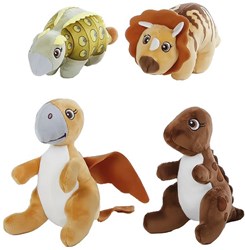 DinoWorld dinosaurus knuffel pluche 14cm multicolor speelgoed