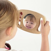 TickiT miroir à main en bois jouet éducatif miroir plat