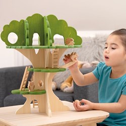 TickiT houten boomhut speelgoed - fantasierijk speelhuisje dieren