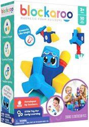 Blockaroo magnetisch vliegtuig bouwset foam blokken badspeelgoed 10dlg