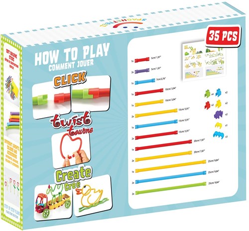 Clics jouet de construction Spaghetteez bâtonnets flexibles 35 pièces créatif-2