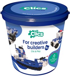 Clics blocs de construction seau police - jouet de construction durable 135 pièces