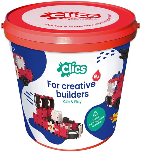 Clics blocs de construction seau pompier - set de jouets créatifs à construire