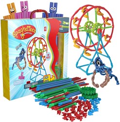 Clics jouet de construction Spaghetteez Fusilli Grande Roue bâtonnets flexibles 46 pièces