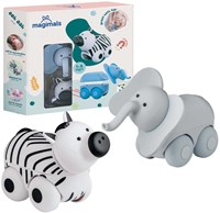 Clics magnetisch speelgoed safari dieren - Magimals Wheely Safari Box 6-delig