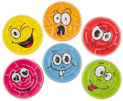 Duckiez jeu de patience visage emoji labyrinthe jouet 5,5cm jaune-2