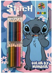 Twisk kleurboek Stitch kleuren op nummer met potloden - Disney knutselplezier