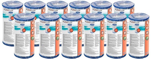 Bestway zwembad filterpatronen set - 12 stuks A-filterpatroon III-A/C