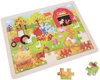 Playwood puzzle en bois ferme 48 pièces jouet éducatif enfants