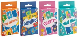 Creative Craft Group coffret de jeux de cartes - jeu familial quartet, domino, memory, mau mau