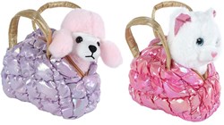 Pluche poes knuffel met draagtas - Take Me Home speelgoed knuffel kat