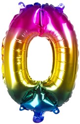 Ballon aluminium 0 arc-en-ciel 21980