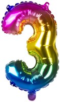 Ballon aluminium 3 arc-en-ciel 21983