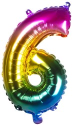 Ballon aluminium 6 arc-en-ciel 21986