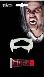 Ensemble de dents de vampire et faux sang 45162